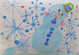 Кузьменко Кристина, 5 лет, «Снеговик и Новый год»
